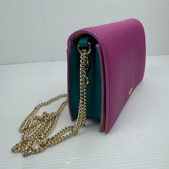 DVF Diane Von Furstenberg   Leather Shoulder Crossbody Bag Clutch Chain Strap - Picture 2 of 16